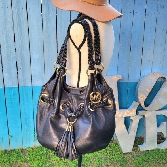 Michael Kors Black Leather Shoulder Bag - Picture 1 of 12